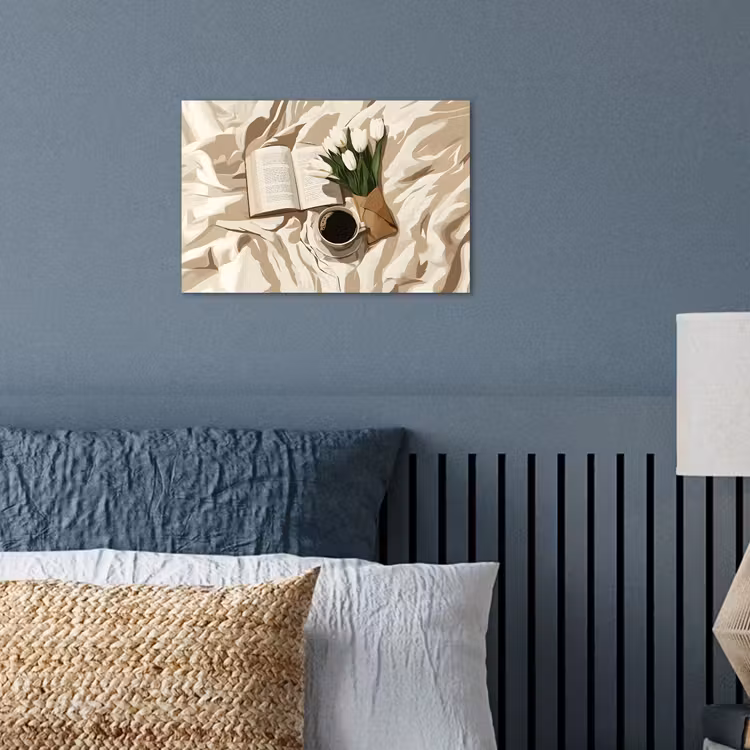 Boek - Illustratie - Tulpen - Koffie poster papier klein -sfeer2