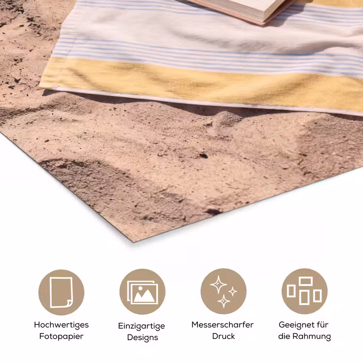 Boek - Zonnebril - Strand - Zomer - Geel poster papier klein -tcloseup_DE