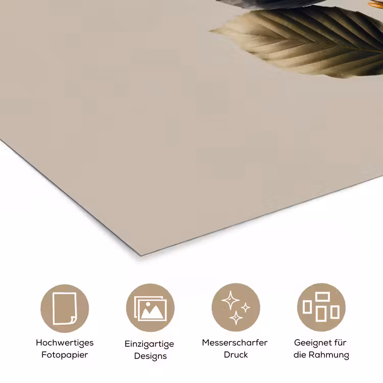 Beukenbladeren - Bruin - Groen - neutraal poster papier klein -tcloseup_DE