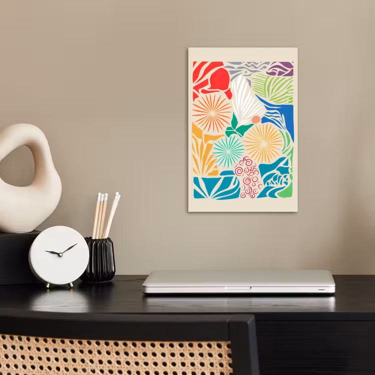 Kleurrijk - Abstract - Bloemen - Patronen poster papier klein -sfeer1