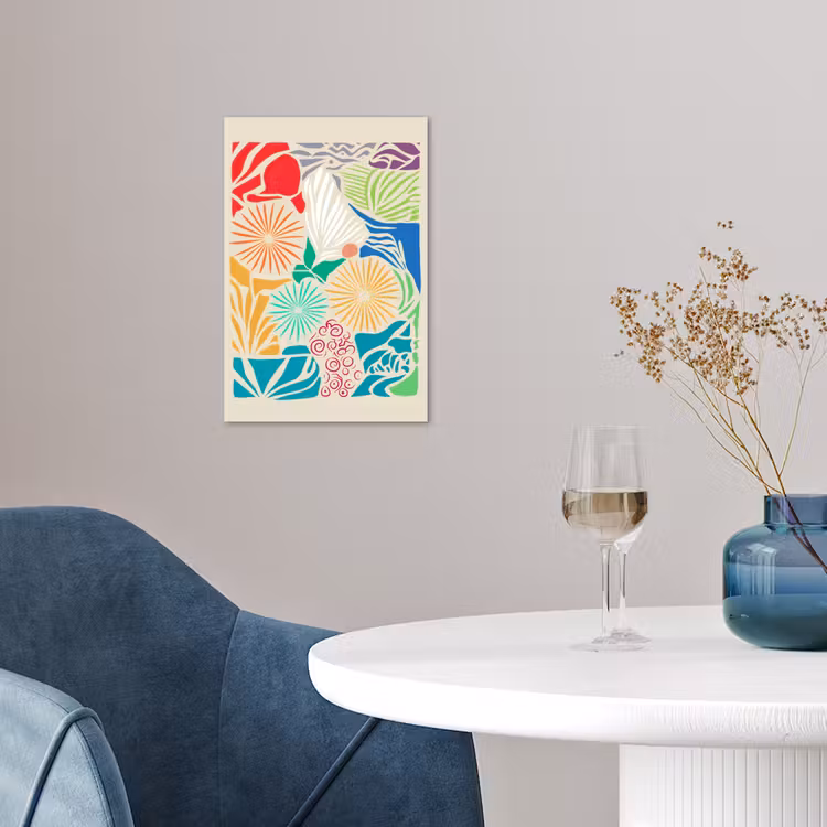 Kleurrijk - Abstract - Bloemen - Patronen poster papier klein -sfeer3