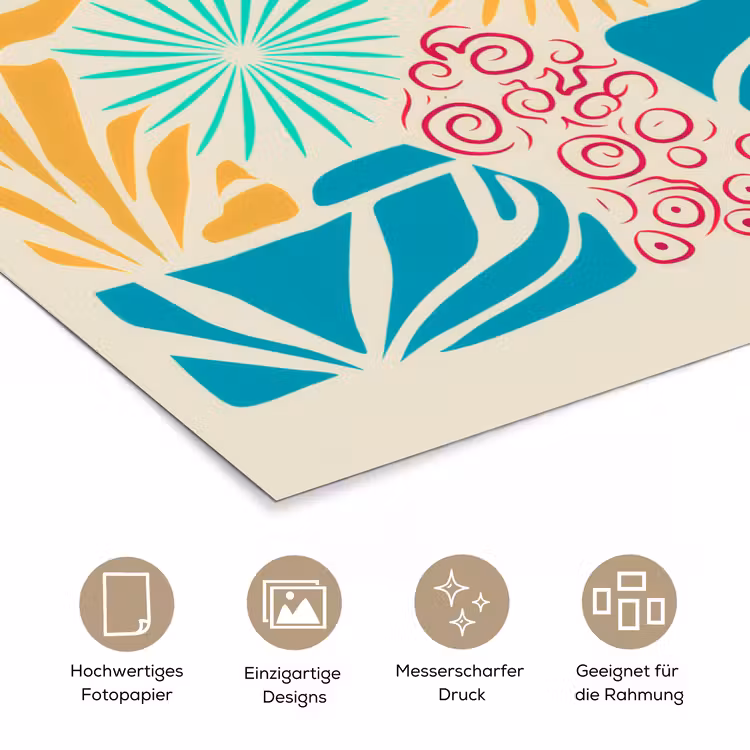 Kleurrijk - Abstract - Bloemen - Patronen poster papier klein -tcloseup_DE