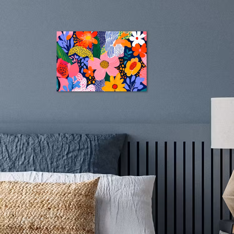 Kleurrijk - Bloemen - Abstract - Stippen poster papier klein -sfeer2