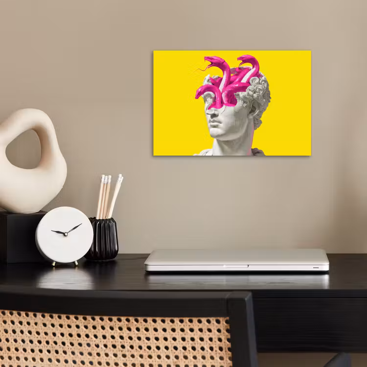 Buste - Slangen - Geel poster papier klein -sfeer1