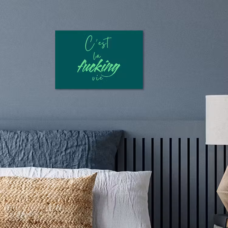 c'est la fucking vie - Groen - Handgeschreven poster papier klein -sfeer2
