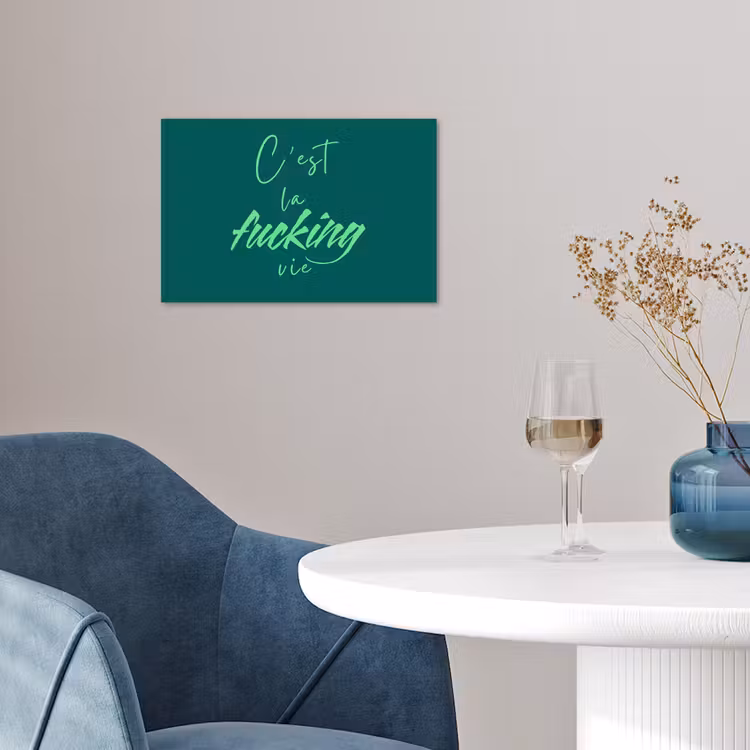 c'est la fucking vie - Groen - Handgeschreven poster papier klein -sfeer3