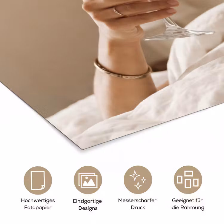Champagne - Bed - Bubbels poster papier klein -tcloseup_DE