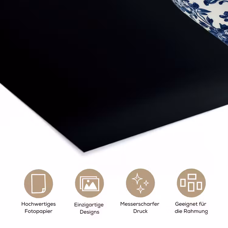 Champagne - Bloemen - Goud - Chique poster papier klein -tcloseup_DE