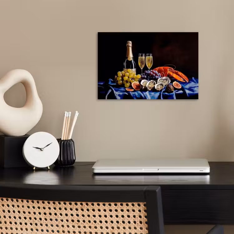 Champagne - Luxe - Oesters poster papier klein -sfeer1