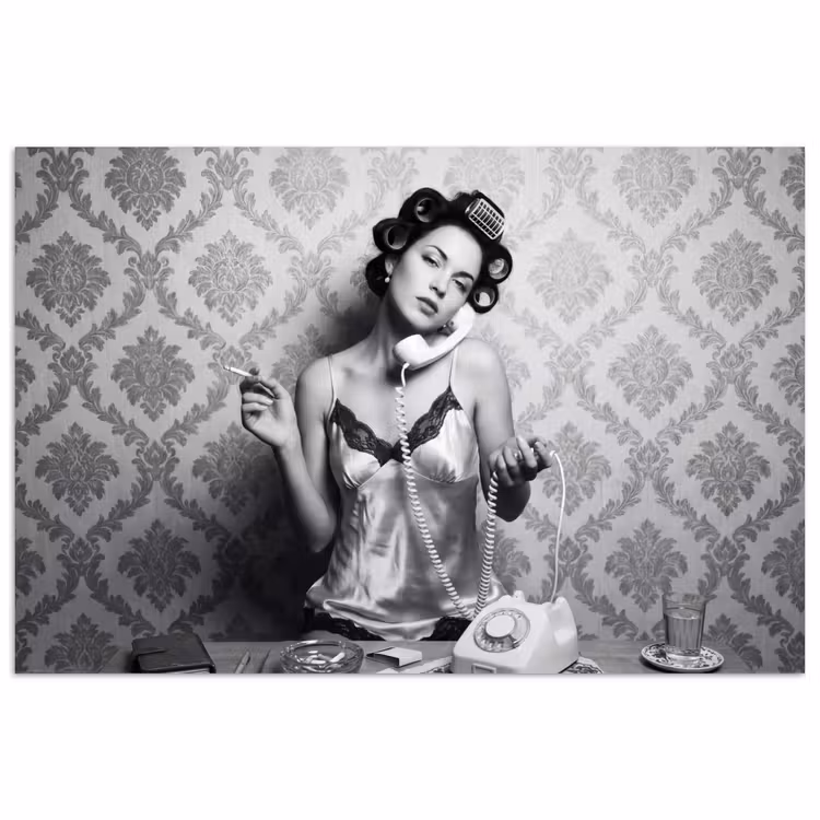 Chic - Vrouw - Zwart - Wit poster papier klein -3d