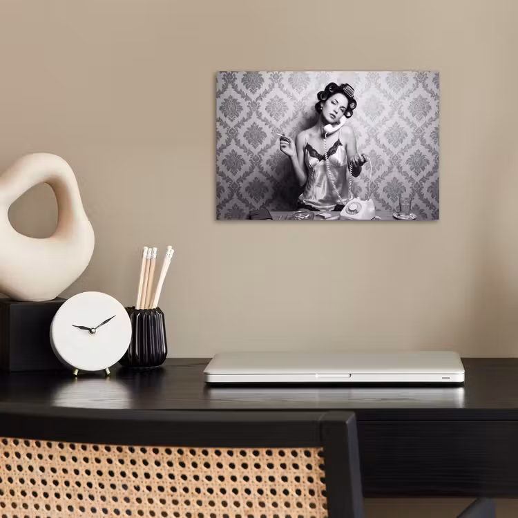 Chic - Vrouw - Zwart - Wit poster papier klein -sfeer1
