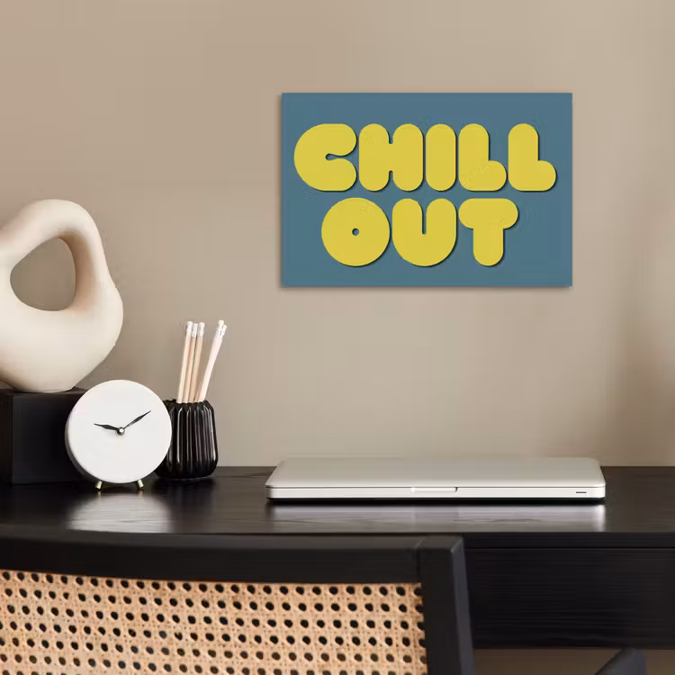 Chill out - Geel - Blauw poster papier klein -sfeer1