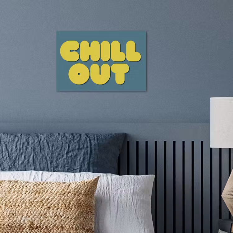 Chill out - Geel - Blauw poster papier klein -sfeer2