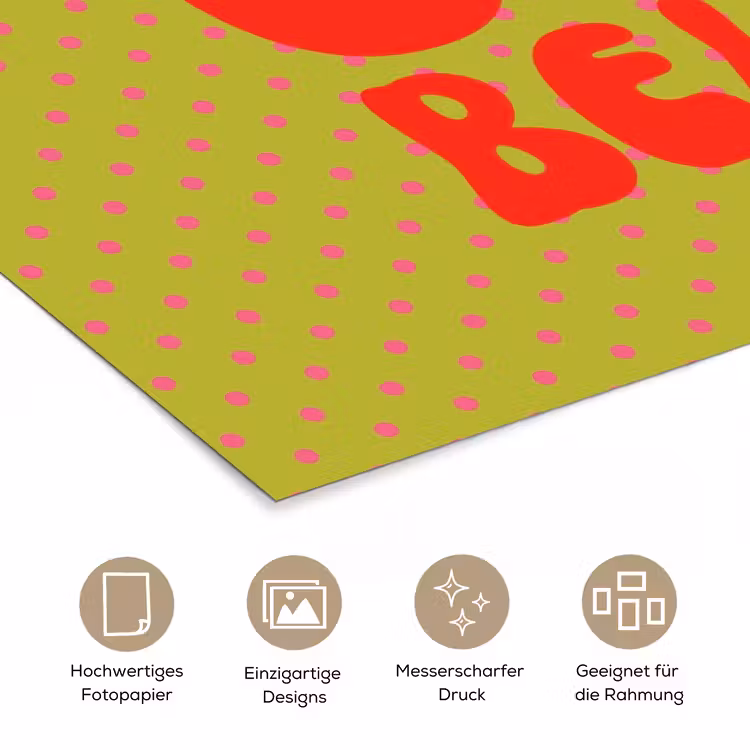 Ciao bella - Rood - Groen - Stippen poster papier klein -tcloseup_DE