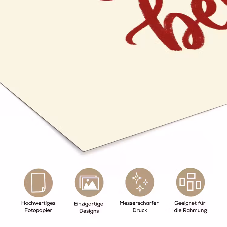 Ciao bella - Rood - Wit - Minimalistisch poster papier klein -tcloseup_DE
