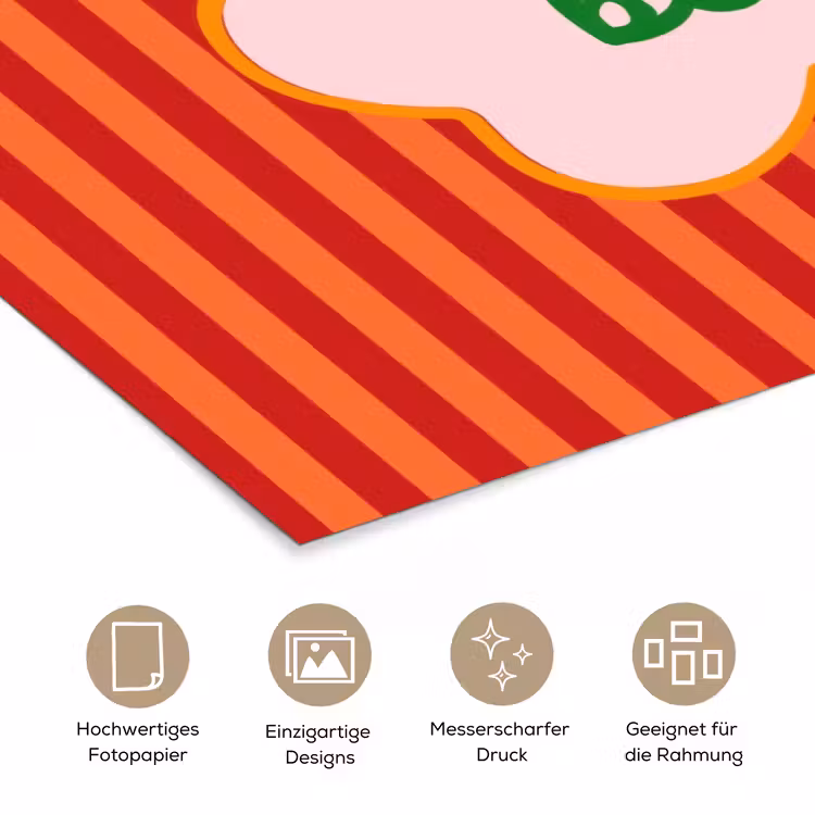 Ciao bella - Tekstwolk - Strepen - Oranje poster papier klein -tcloseup_DE