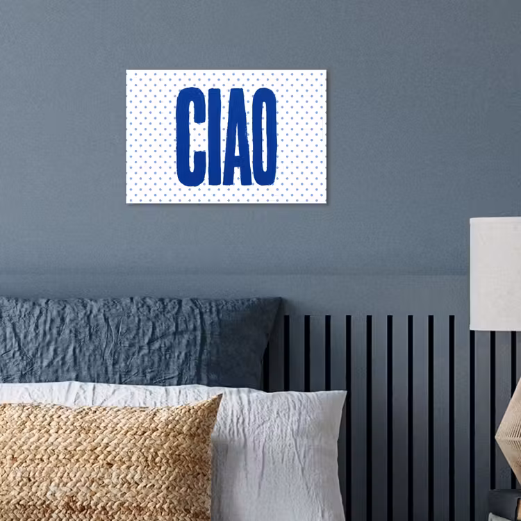 Ciao - Stippen - Roze - Wit poster papier klein -sfeer2