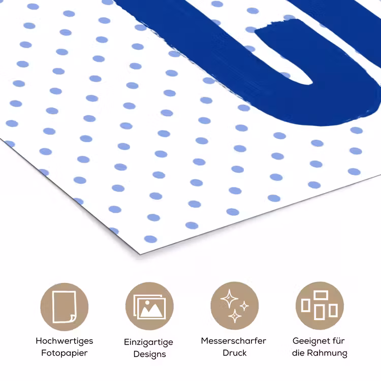 Ciao - Stippen - Roze - Wit poster papier klein -tcloseup_DE