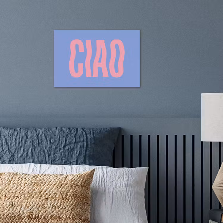 Ciao - Roze - Blauw - Golvend poster papier klein -sfeer2