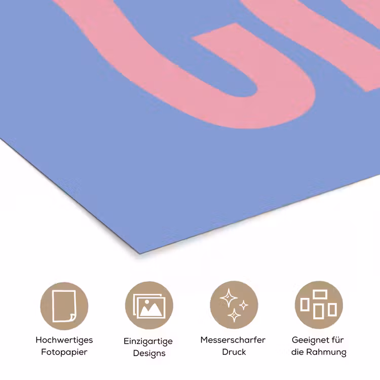 Ciao - Roze - Blauw - Golvend poster papier klein -tcloseup_DE