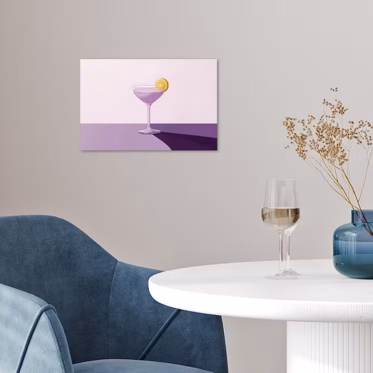 Cocktail - Paars - Minimalistisch - Citroen poster papier klein -sfeer3