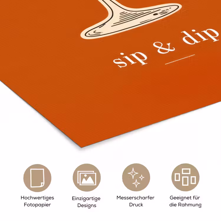 Cocktail - Oranje - Zomer - Quote poster papier klein -tcloseup_DE