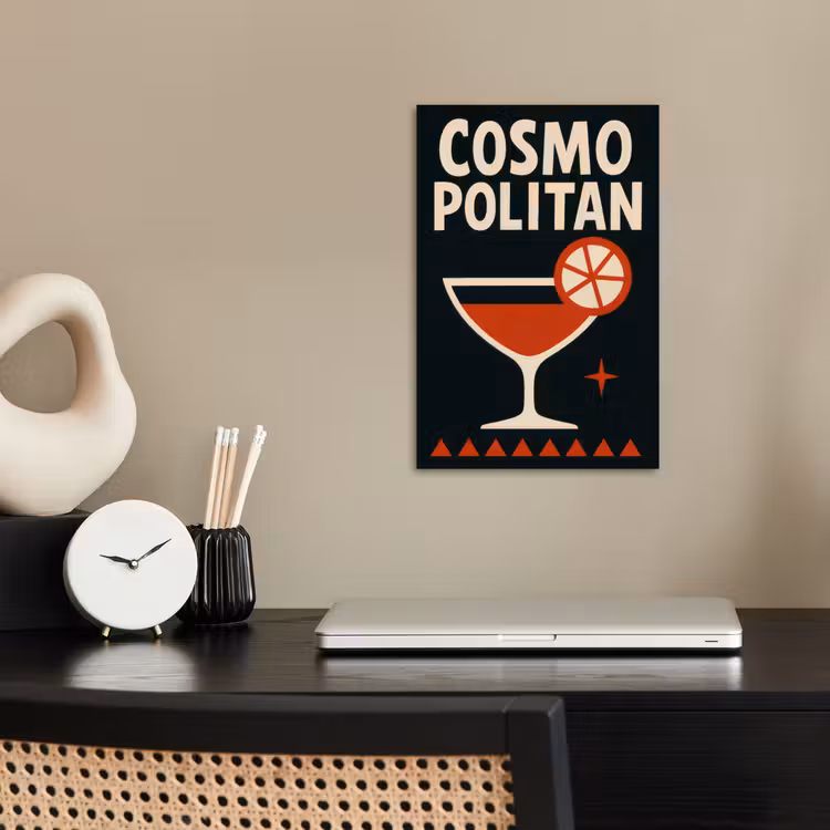 Cocktail - Zwart - Illustratie poster papier klein -sfeer1