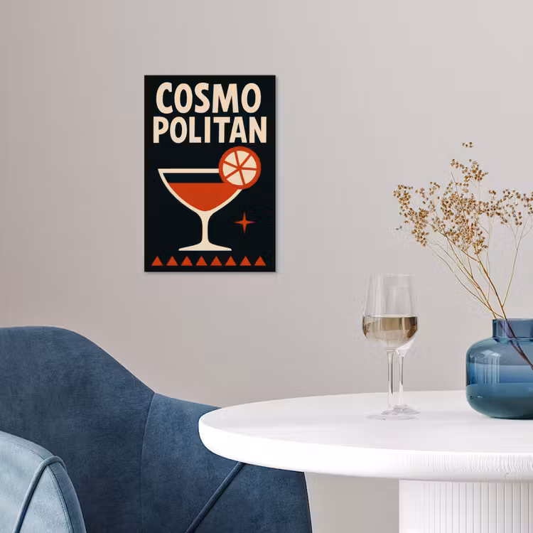 Cocktail - Zwart - Illustratie poster papier klein -sfeer3