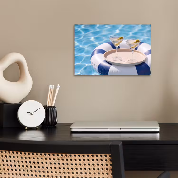 Cocktail - Zwembad - Zomer - Blauw poster papier klein -sfeer1