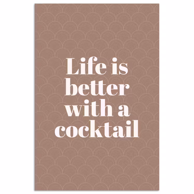 Cocktail - Tekst - Patroon - Wit poster papier klein -3d
