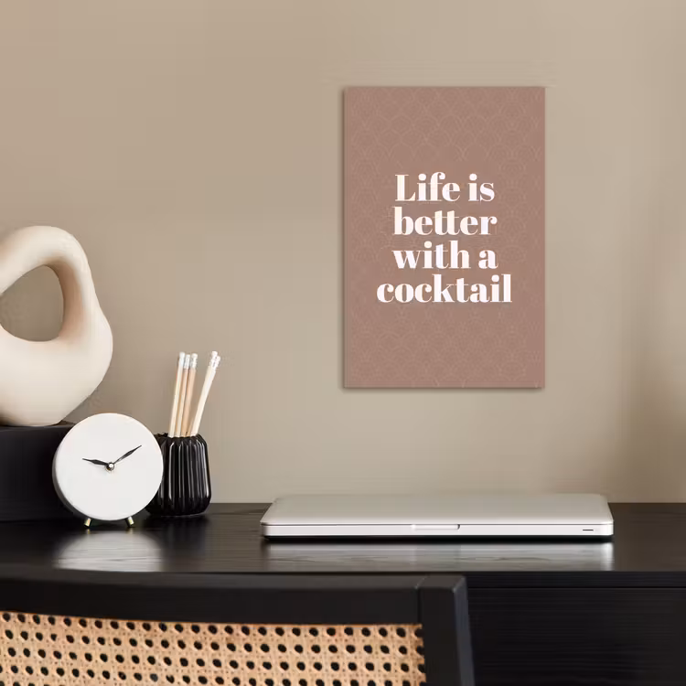 Cocktail - Tekst - Patroon - Wit poster papier klein -sfeer1