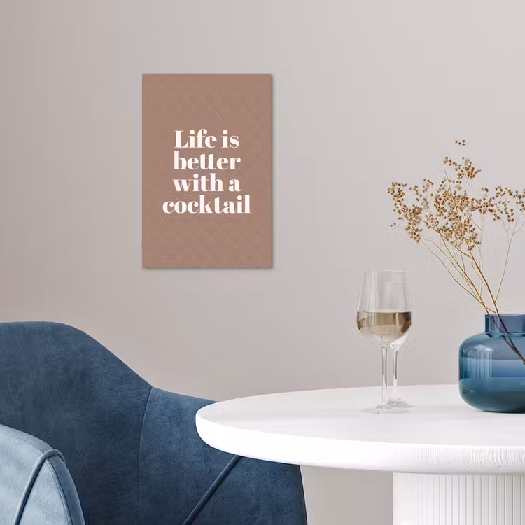 Cocktail - Tekst - Patroon - Wit poster papier klein -sfeer3