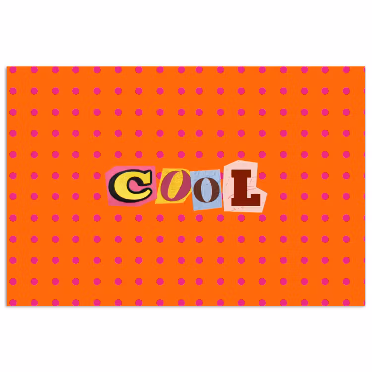 Cool - Stippen - Oranje poster papier klein -3d