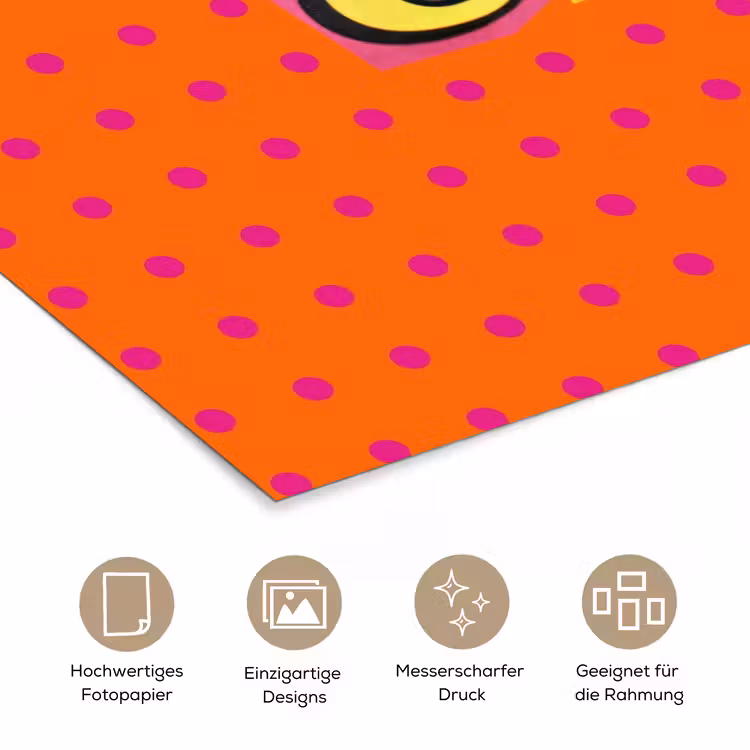 Cool - Stippen - Oranje poster papier klein -tcloseup_DE