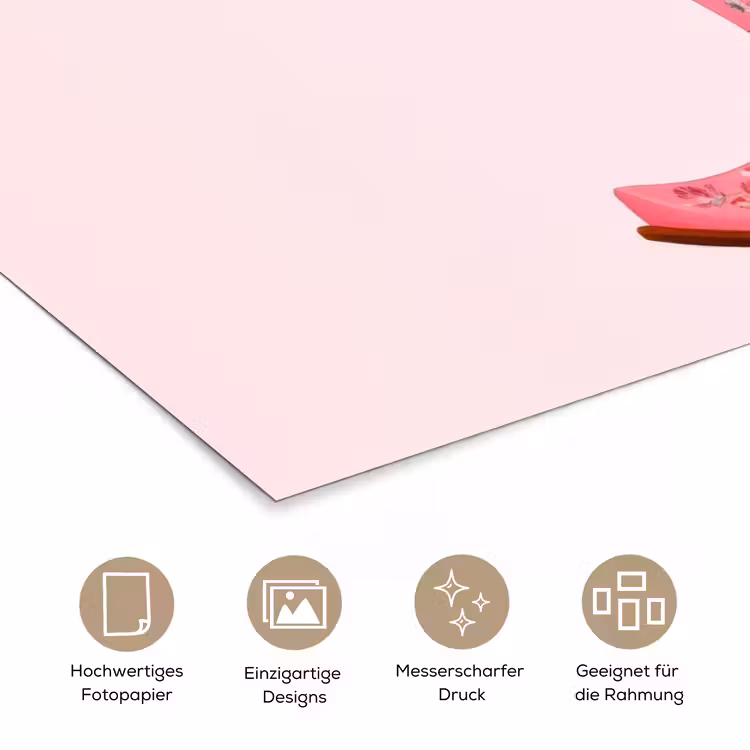 Cowboylaarzen - Roze - Boeket - Bloemen poster papier klein -tcloseup_DE