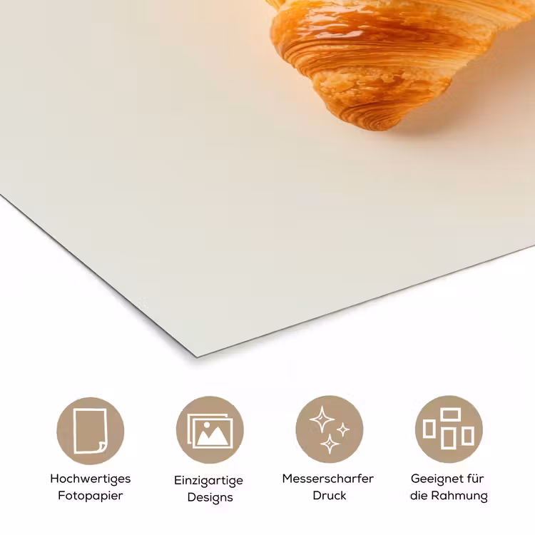 Croissant - Brood - Beige poster papier klein -tcloseup_DE