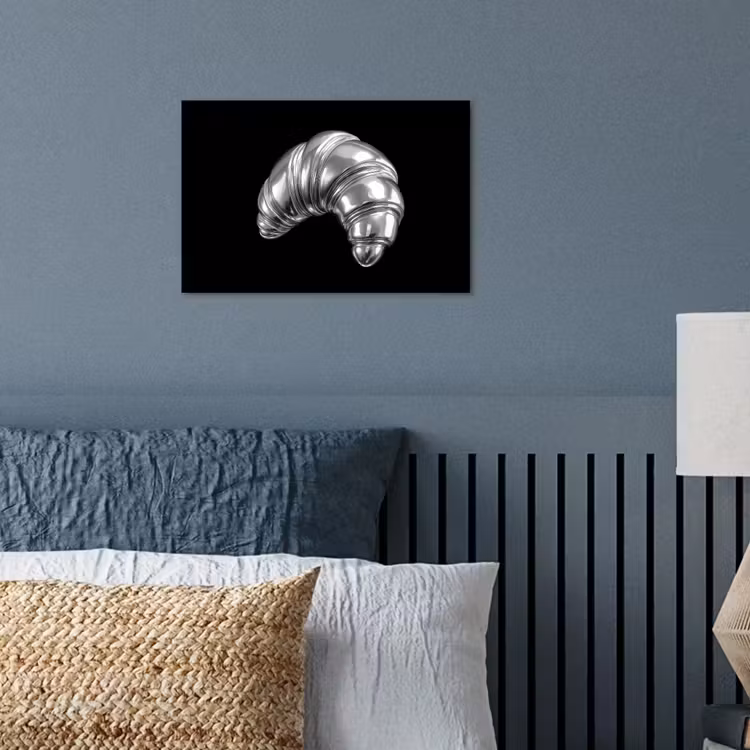 Croissant - Metaal - Zilver poster papier klein -sfeer2