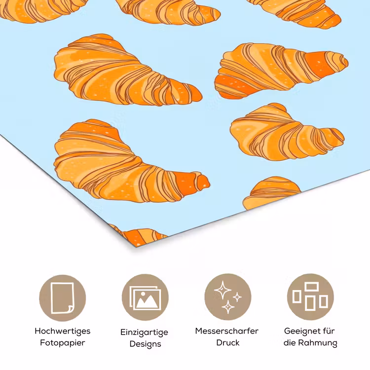 Croissant - Speels - Blauw poster papier klein 62 -tcloseup_DE