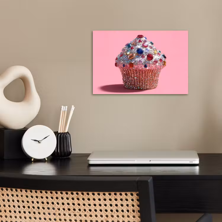 Cupcake - Kleurrijk - Edelstenen poster papier klein -sfeer1