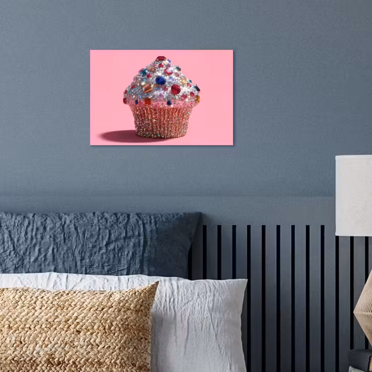 Cupcake - Kleurrijk - Edelstenen poster papier klein -sfeer2
