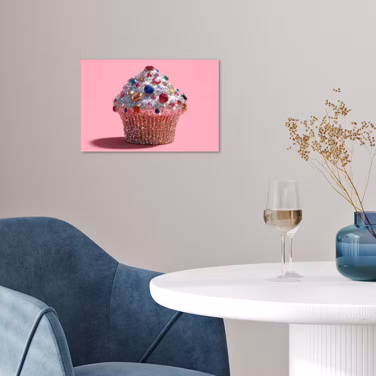 Cupcake - Kleurrijk - Edelstenen poster papier klein -sfeer3