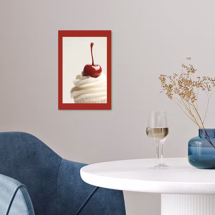Cupcake - Kers - Rood poster papier klein -sfeer3