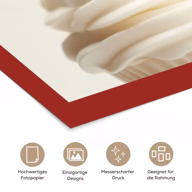 Cupcake - Kers - Rood poster papier klein -tcloseup_DE