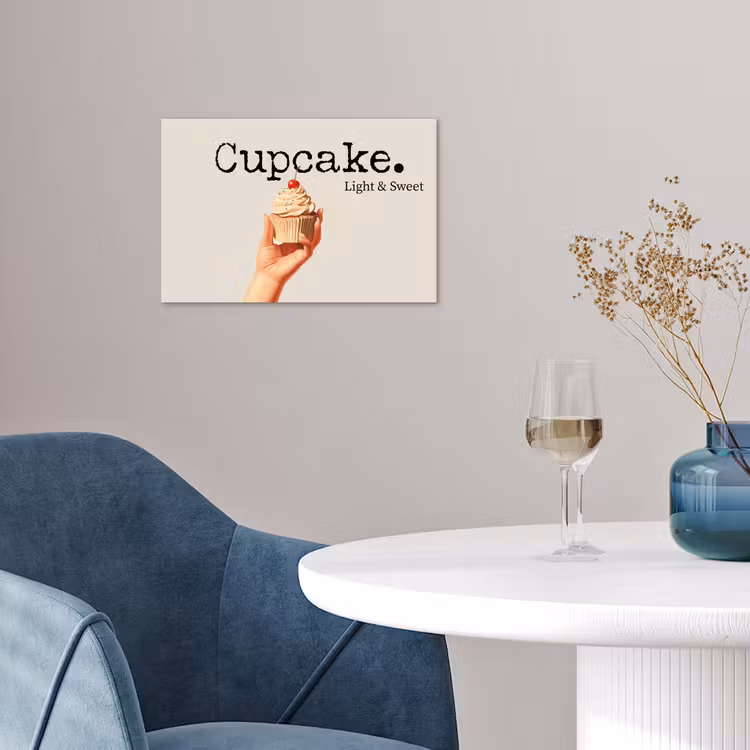 Cupcake - Zoet - Kers poster papier klein -sfeer3