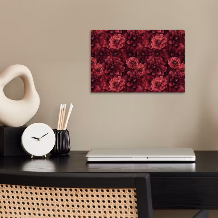 Dahlias - Bloemen - Rood poster papier klein 62 -sfeer1