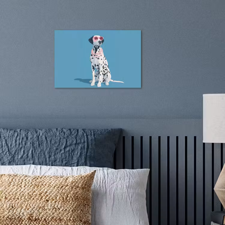 Dalmatiër - Zonnebril - Blauw poster papier klein -sfeer2
