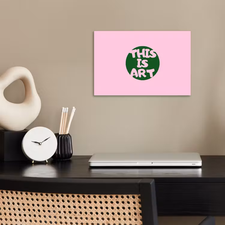 This is art - Tekst - Cirkel - Groen poster papier klein -sfeer1