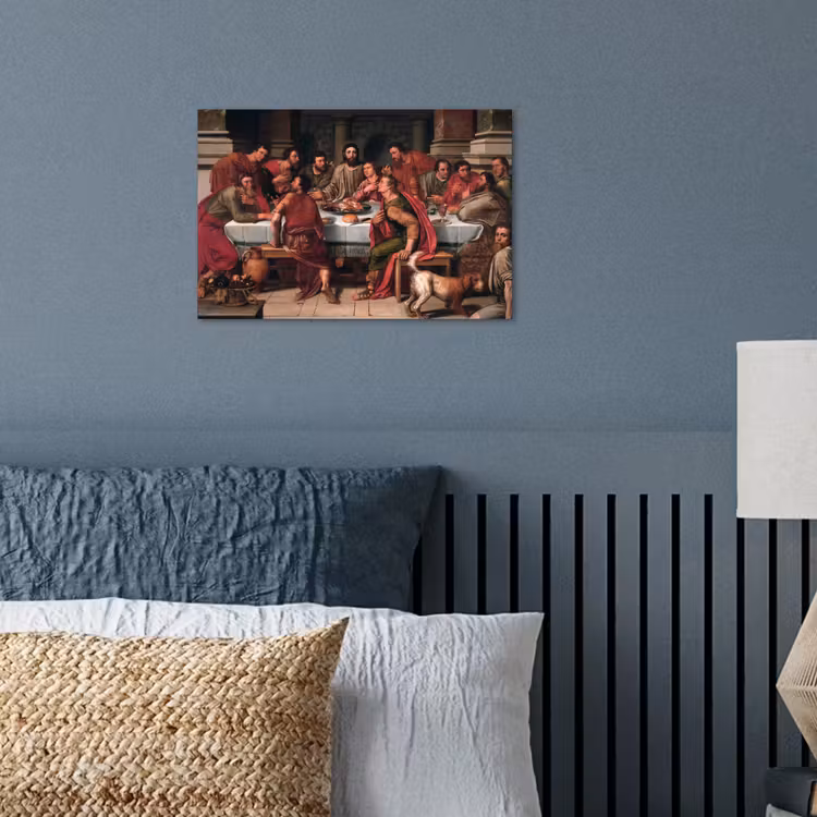 Het laatste avondmaal - Schilderij van Willem Key poster papier klein -sfeer2
