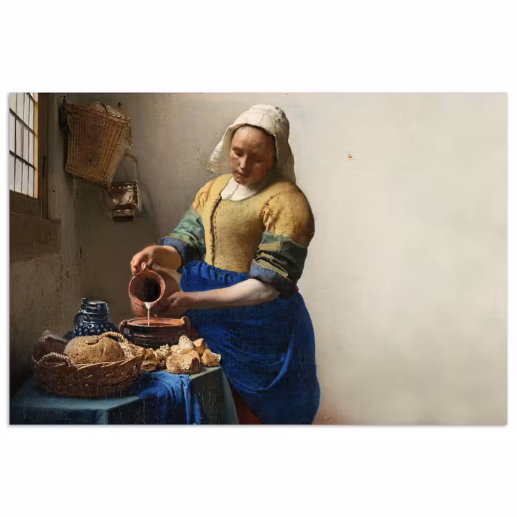 Het melkmeisje - Kunst - Oude meesters - Vermeer poster papier klein -3d