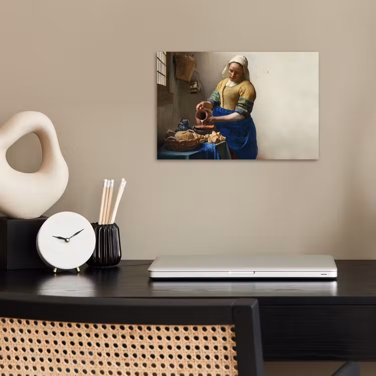 Het melkmeisje - Kunst - Oude meesters - Vermeer poster papier klein -sfeer1